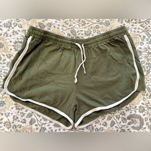 Aeropostale Olive Athletic Shorts with White Accents
